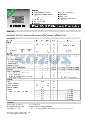 MX3A-12SA-P datasheet - SMT Non-Isolated Power Module
