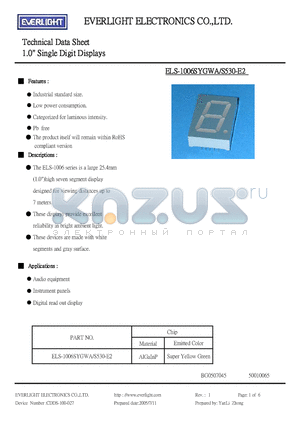 ELS-1006SYGWA/S530-E2 datasheet - Technical Data Sheet 1.0