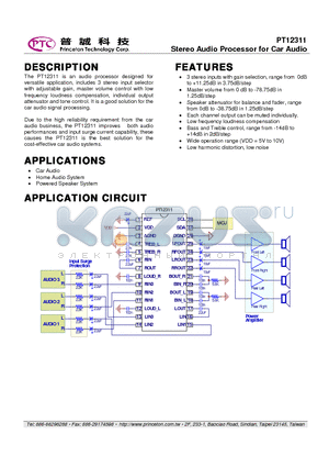 PT12311-S datasheet - PT12311