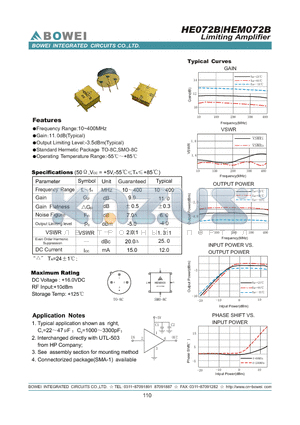 HE072B datasheet - Limiting Amplifier