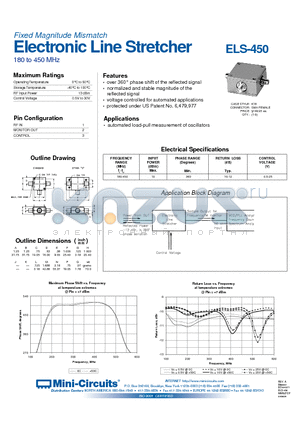 ELS-450 datasheet - Electronic Line Stretcher 180 to 450 MHz