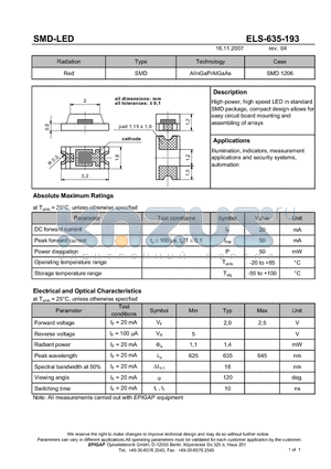 ELS-635-193 datasheet - SMD-LED