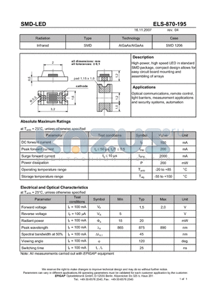 ELS-870-195 datasheet - SMD-LED
