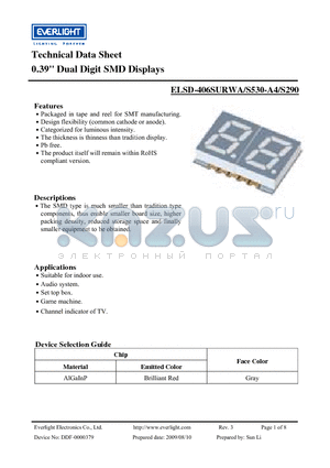 ELSD-406SURWA datasheet - 0.39