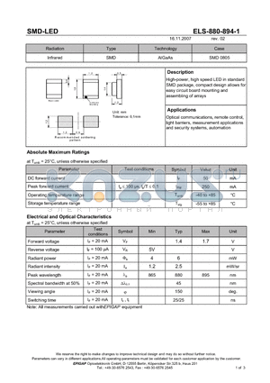 ELS-880-894-1 datasheet - SMD-LED