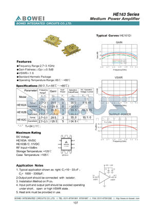 HE163 datasheet - Medium Power Amplier