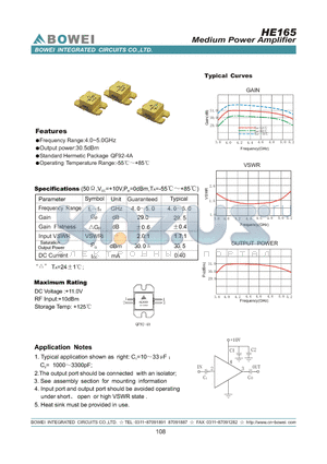 HE165 datasheet - Medium Power Amplifier