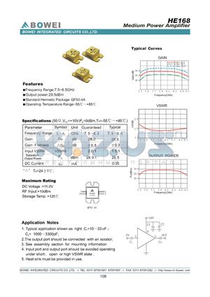 HE168 datasheet - Medium Power Amplifier