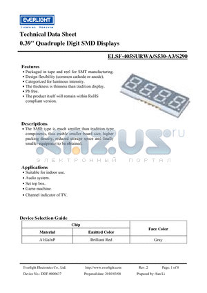 ELSF-405SURWA datasheet - 0.39