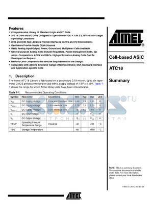 PT18O01 datasheet - Cell-based ASIC