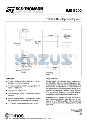 IMSB300 datasheet - TCPlink Development System