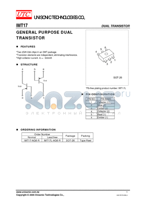 IMT17 datasheet - GENERAL PURPOSE DUAL TRANSISTOR