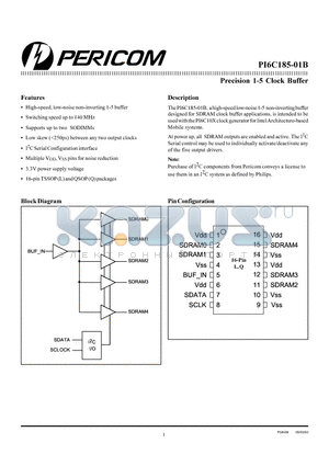 PI6C185-01B datasheet - Precision 1-5 Clock Buffer