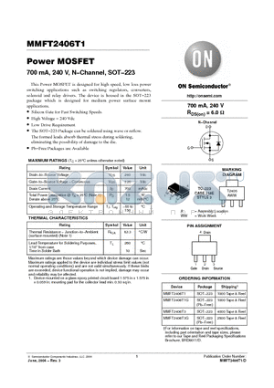 MMFT2406T1 datasheet - Power MOSFET