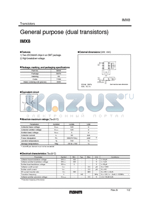 IMX8 datasheet - General purpose (dual transistors)