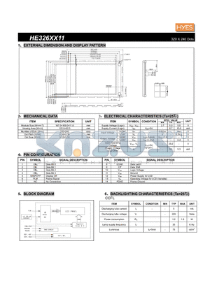 HE326XX11 datasheet - 320 X 240 Dots