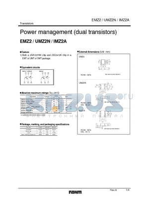 IMZ2A datasheet - Power management (dual transistors)