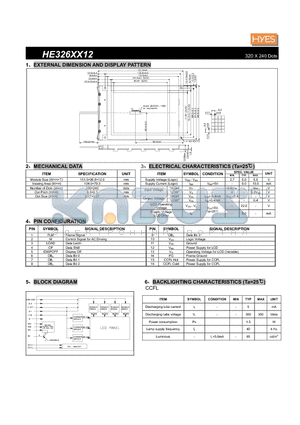 HE326XX12 datasheet - 320 X 240 Dots