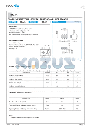 IMZ2A datasheet - COMPLEMENTARY DUAL GENERAL PURPOSE AMPLIFIER TRANSIS