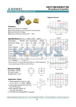 HE373B datasheet - Broadband Amplifier