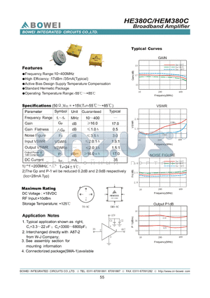 HE380C datasheet - Broadband Amplifier