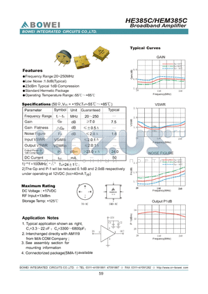 HE385C datasheet - Broadband Amplifier