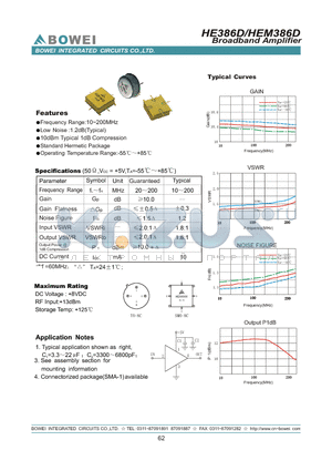 HE386D datasheet - Broadband Amplifier