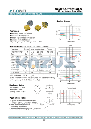 HE386A datasheet - Broadband Amplifier