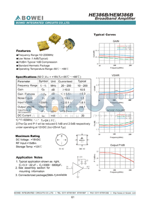 HE386B datasheet - Broadband Amplifier