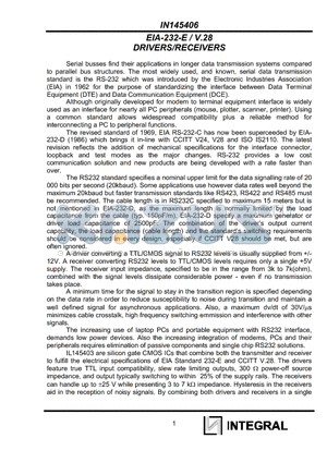 IN145406 datasheet - EIA-232-E / V.28 DRIVERS/RECEIVERS