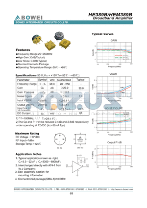 HE389B datasheet - Broadband Amplifier