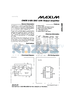 MX7224UQ datasheet - CMOS 8-Bit DAC with Output Amplifier