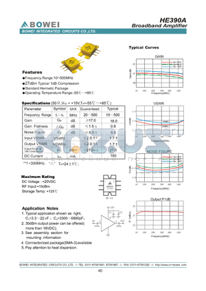 HE390A datasheet - Broadband Amplifier