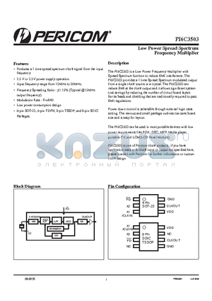 PI6C3503LE datasheet - Low Power Spread Spectrum Frequency Multiplier