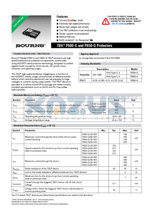 P500-G_10 datasheet - TBU^ P500-G and P850-G Protectors