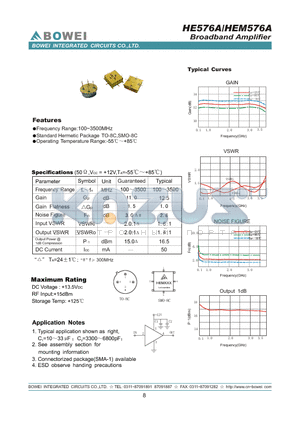 HE576A datasheet - Broadband Amplifier