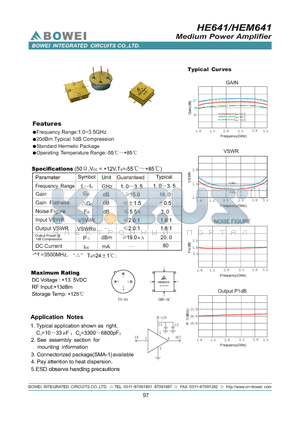 HE641 datasheet - Medium Power Amplifier