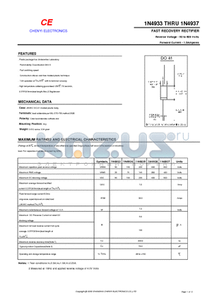 IN4937 datasheet - FAST RECOVERY RECTIFIER