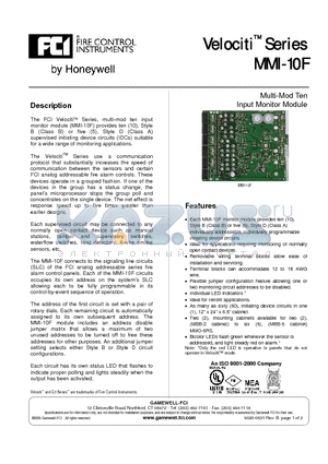 MMI-10F datasheet - Multi-mod 10 input module