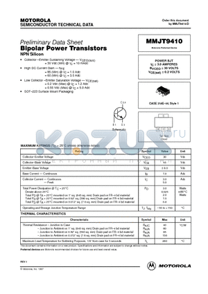 MMJT9410 datasheet - Bipolar Power Transistors