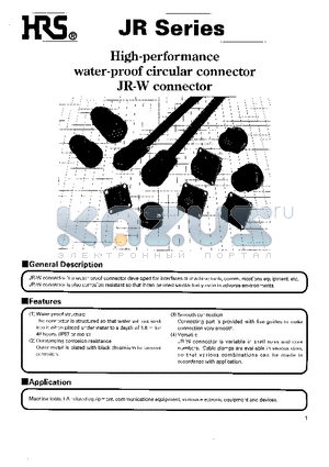 JR13WCCA-4 datasheet - High-performance water-proof circular connector JR-W connector