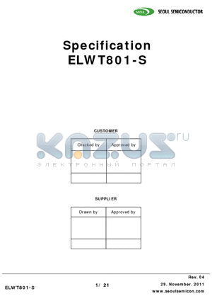 ELWT801-S datasheet - Package: White PLCC2 White Color View Angle: 120