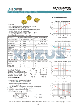 HE722 datasheet - Dual Output VCO