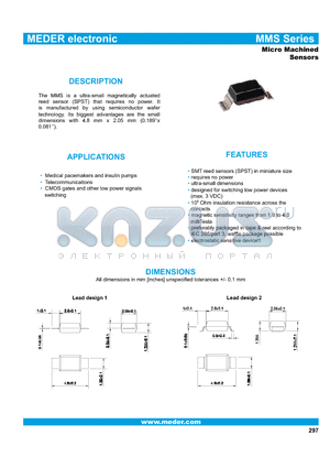 MMS-B-1 datasheet - Micro Machined Sensors