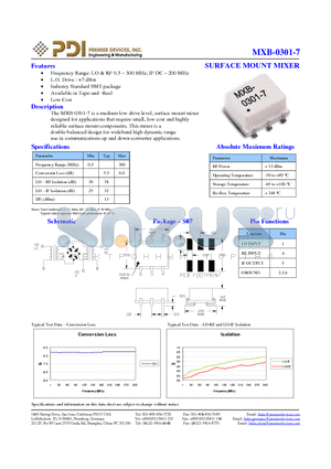 MXB-0301-7 datasheet - SURFACE MOUNT MIXER