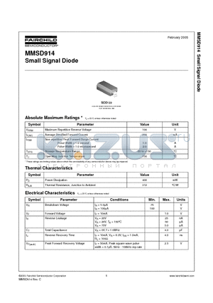 MMSD914 datasheet - Small Signal Diode