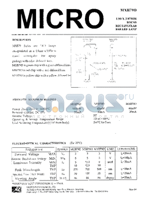 MXB79 datasheet - 1.90 X 3.97MM ROUND RECTANGULAR BARLED LAMP