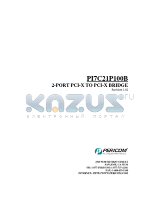 PI7C21P100B datasheet - 2-PORT PCI-X TO PCI-X BRIDGE