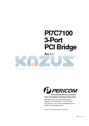 PI7C7100 datasheet - 3-Port PCI Bridge