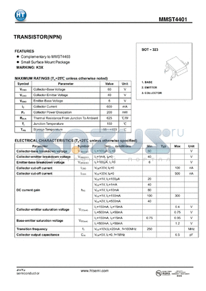 MMST4401 datasheet - TRANSISTOR(NPN)